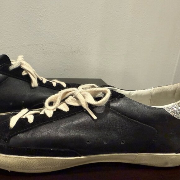 Golden Goose Black Sneakers with Silver Star